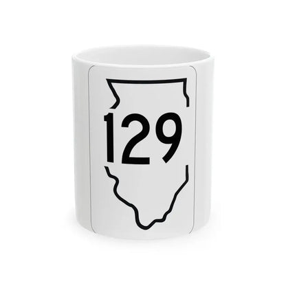 Illinois 129 1950 (Illinois) (Road Sign) White Coffee Mug 11oz - Go Mug Yourself