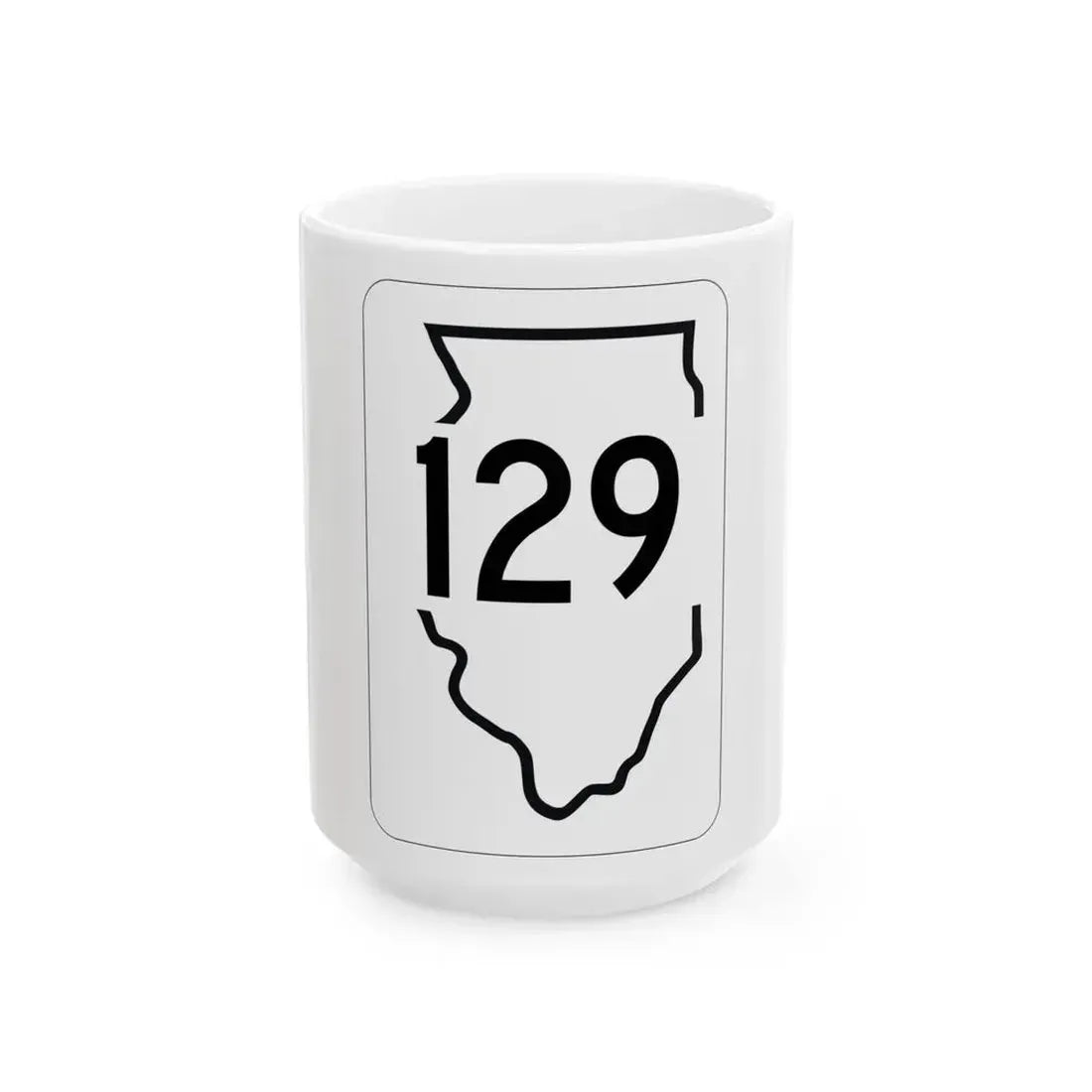 Illinois 129 1950 (Illinois) (Road Sign) White Coffee Mug 15oz - Go Mug Yourself