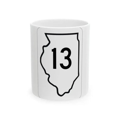 Illinois 13 1950 (Illinois) (Road Sign) White Coffee Mug 11oz - Go Mug Yourself