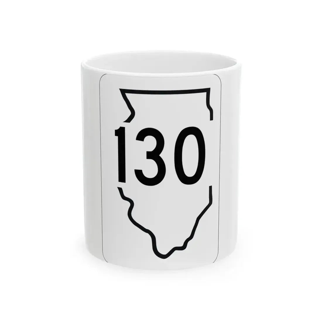 Illinois 130 1950 (Illinois) (Road Sign) White Coffee Mug 11oz - Go Mug Yourself