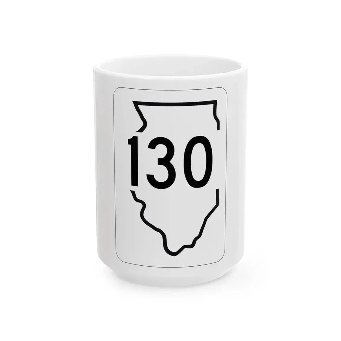Illinois 130 1950 (Illinois) (Road Sign) White Coffee Mug 15oz - Go Mug Yourself