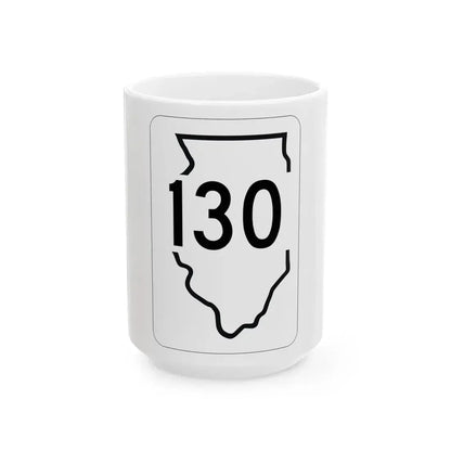 Illinois 130 1950 (Illinois) (Road Sign) White Coffee Mug 15oz - Go Mug Yourself
