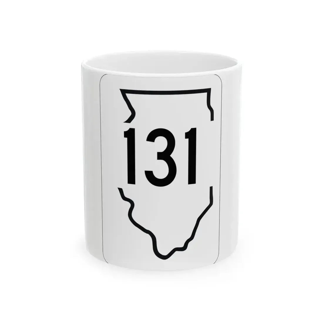 Illinois 131 1950 (Illinois) (Road Sign) White Coffee Mug 11oz - Go Mug Yourself