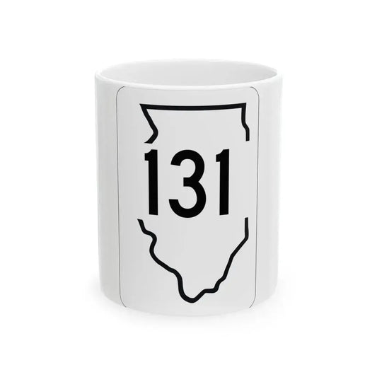 Illinois 131 1950 (Illinois) (Road Sign) White Coffee Mug 11oz - Go Mug Yourself