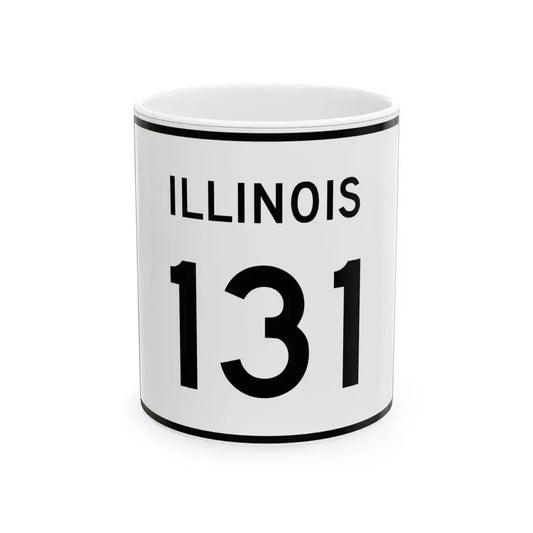 Illinois 131 (Illinois) (Road Sign) White Coffee Mug 11oz - Go Mug Yourself