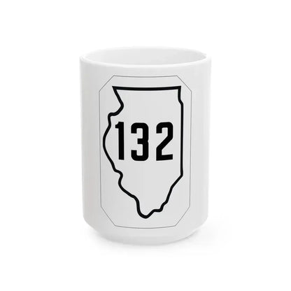 Illinois 132 1926 (Illinois) (Road Sign) White Coffee Mug 15oz - Go Mug Yourself
