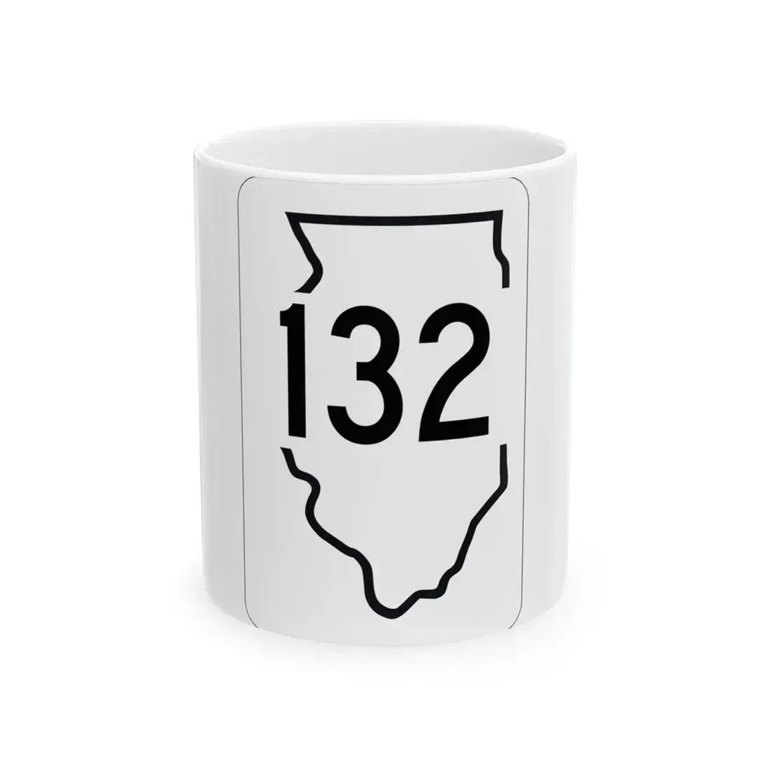 Illinois 132 1950 (Illinois) (Road Sign) White Coffee Mug 11oz - Go Mug Yourself