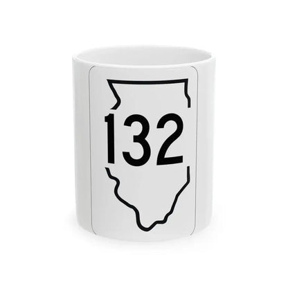 Illinois 132 1950 (Illinois) (Road Sign) White Coffee Mug 11oz - Go Mug Yourself