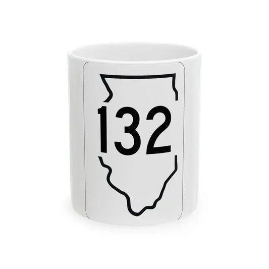 Illinois 132 1950 (Illinois) (Road Sign) White Coffee Mug 11oz - Go Mug Yourself
