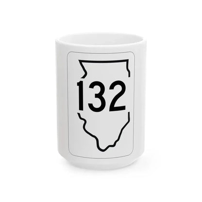 Illinois 132 1950 (Illinois) (Road Sign) White Coffee Mug 15oz - Go Mug Yourself