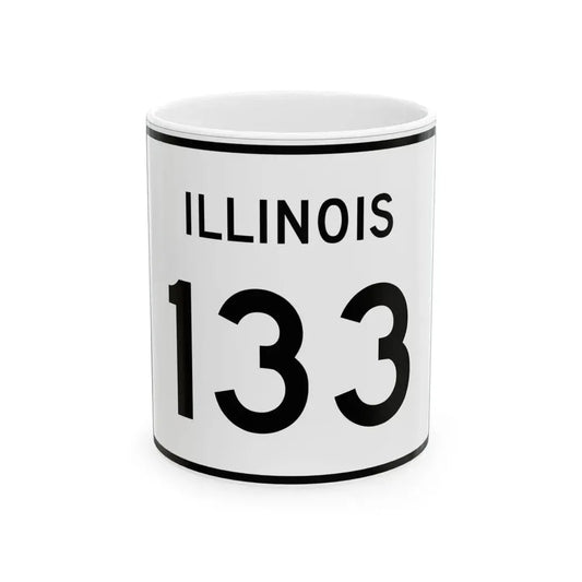 Illinois 133 (Illinois) (Road Sign) White Coffee Mug 11oz - Go Mug Yourself