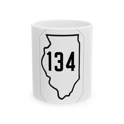 Illinois 134 1926 (Illinois) (Road Sign) White Coffee Mug 11oz - Go Mug Yourself