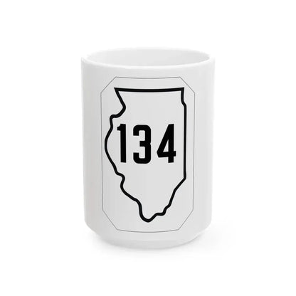 Illinois 134 1926 (Illinois) (Road Sign) White Coffee Mug 15oz - Go Mug Yourself