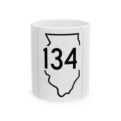 Illinois 134 1950 (Illinois) (Road Sign) White Coffee Mug 11oz - Go Mug Yourself