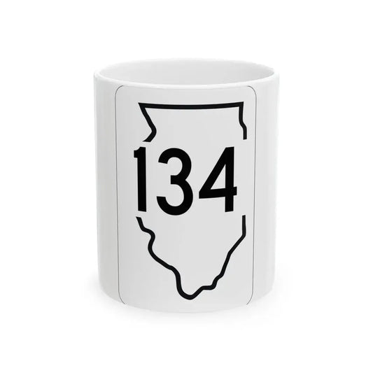 Illinois 134 1950 (Illinois) (Road Sign) White Coffee Mug 11oz - Go Mug Yourself