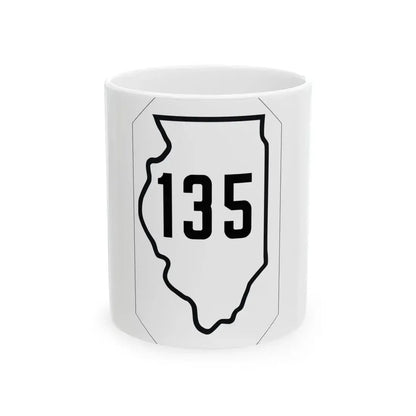 Illinois 135 1926 (Illinois) (Road Sign) White Coffee Mug 11oz - Go Mug Yourself
