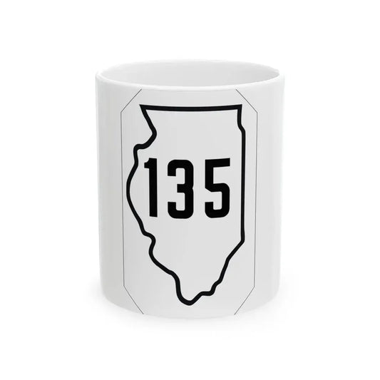 Illinois 135 1926 (Illinois) (Road Sign) White Coffee Mug 11oz - Go Mug Yourself