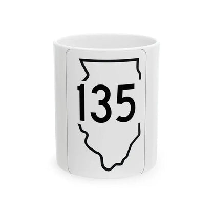 Illinois 135 1950 (Illinois) (Road Sign) White Coffee Mug 11oz - Go Mug Yourself