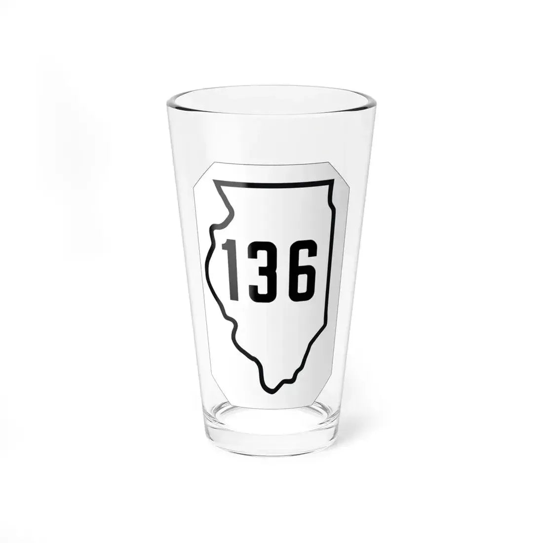 Illinois 136 1926 (Illinois) (Road Sign) Pint Glass 16oz 16oz - Go Mug Yourself