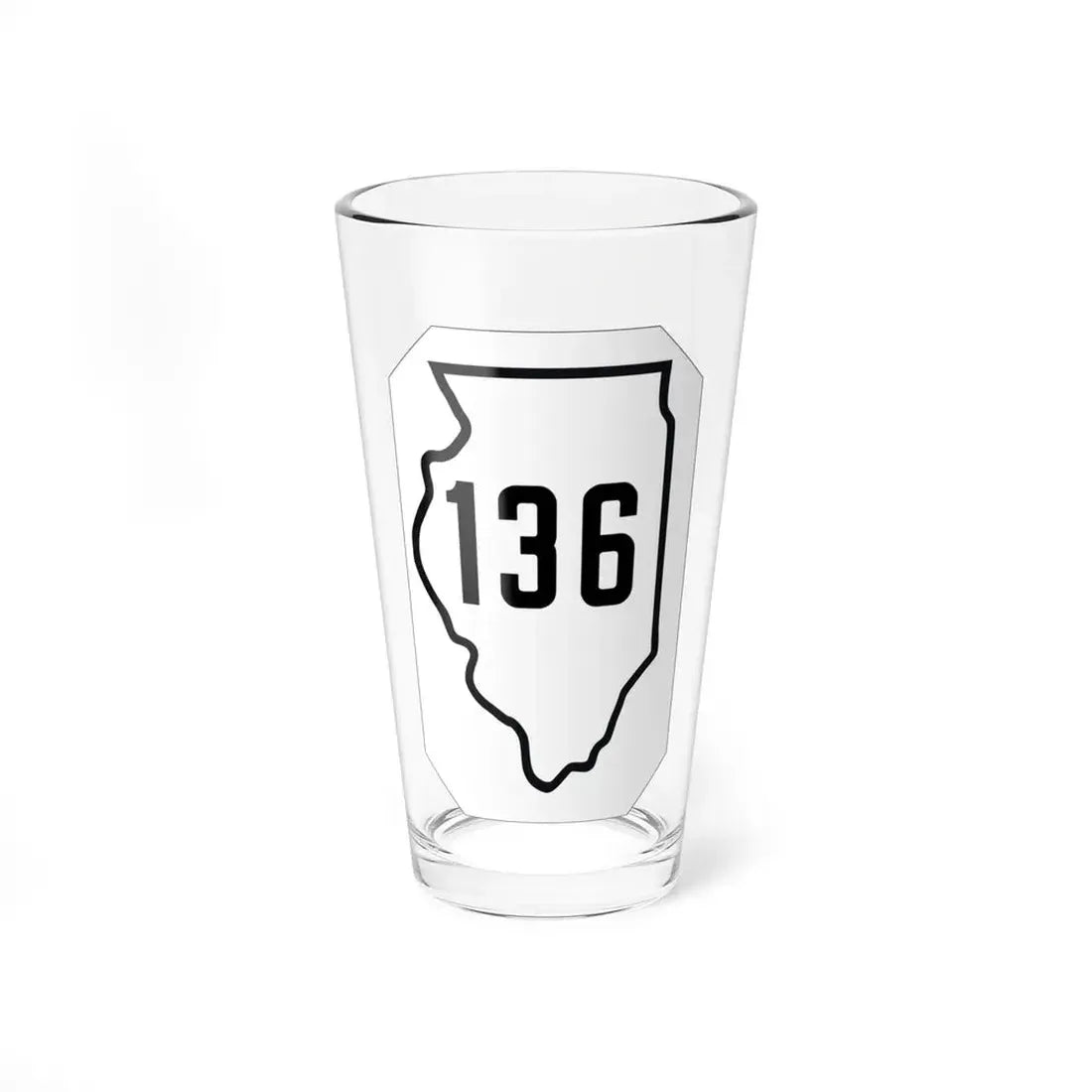 Illinois 136 1926 (Illinois) (Road Sign) Pint Glss 16oz 16oz - Go Mug Yourself