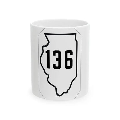 Illinois 136 1926 (Illinois) (Road Sign) White Coffee Mug 11oz - Go Mug Yourself
