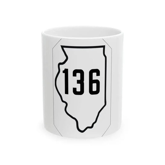 Illinois 136 1926 (Illinois) (Road Sign) White Coffee Mug 11oz - Go Mug Yourself