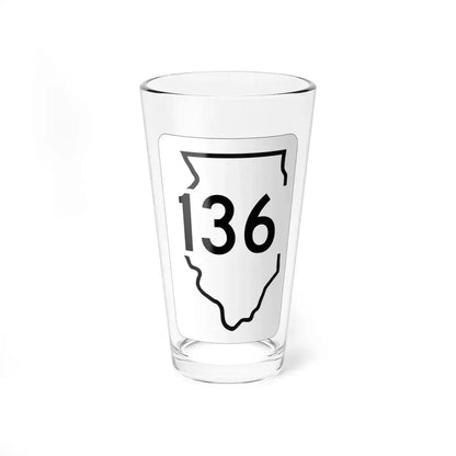 Illinois 136 1950 (Illinois) (Road Sign) Pint Glass 16oz 16oz - Go Mug Yourself