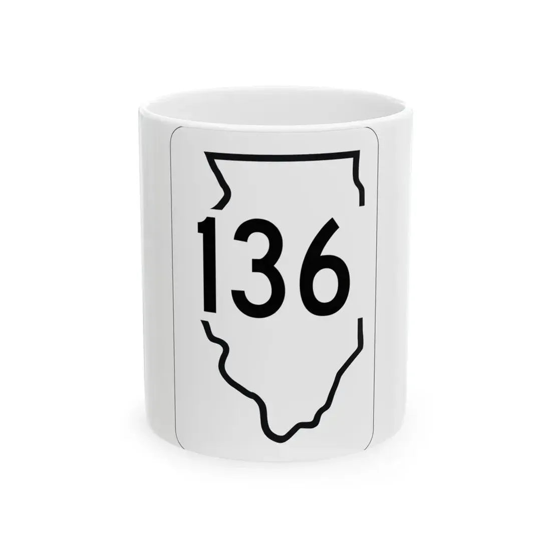 Illinois 136 1950 (Illinois) (Road Sign) White Coffee Mug 11oz - Go Mug Yourself