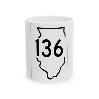 Illinois 136 1950 (Illinois) (Road Sign) White Coffee Mug 11oz - Go Mug Yourself