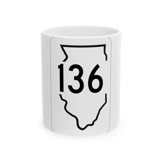 Illinois 136 1950 (Illinois) (Road Sign) White Coffee Mug 11oz - Go Mug Yourself
