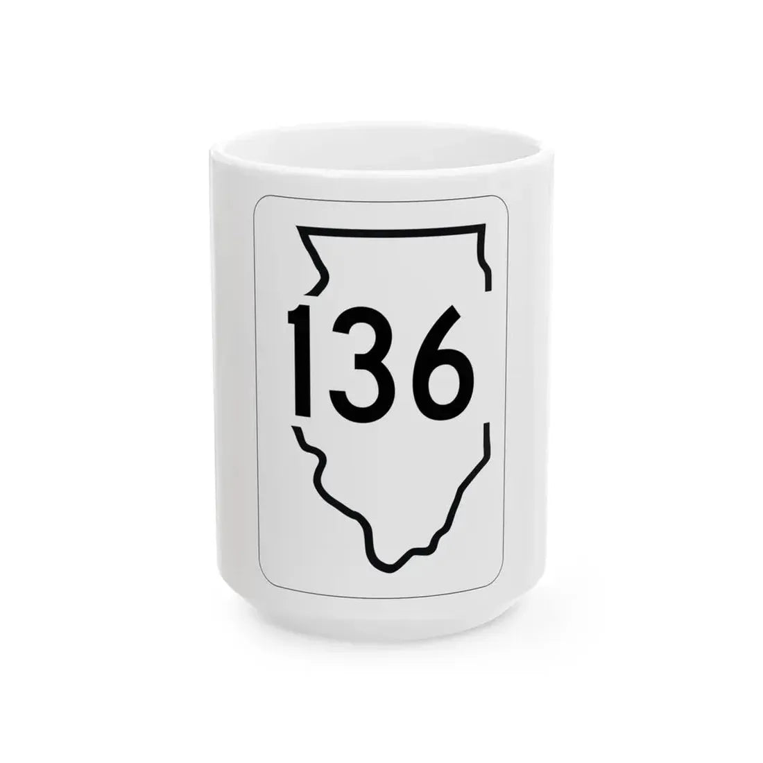 Illinois 136 1950 (Illinois) (Road Sign) White Coffee Mug 15oz - Go Mug Yourself