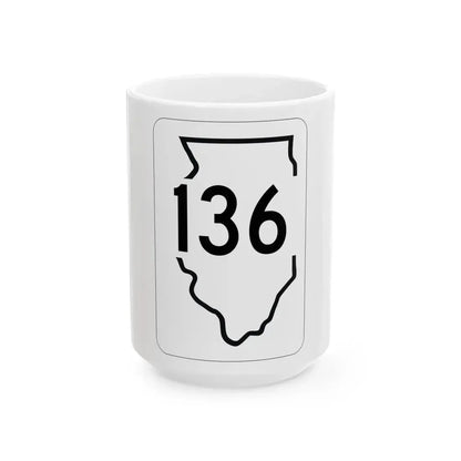 Illinois 136 1950 (Illinois) (Road Sign) White Coffee Mug 15oz - Go Mug Yourself