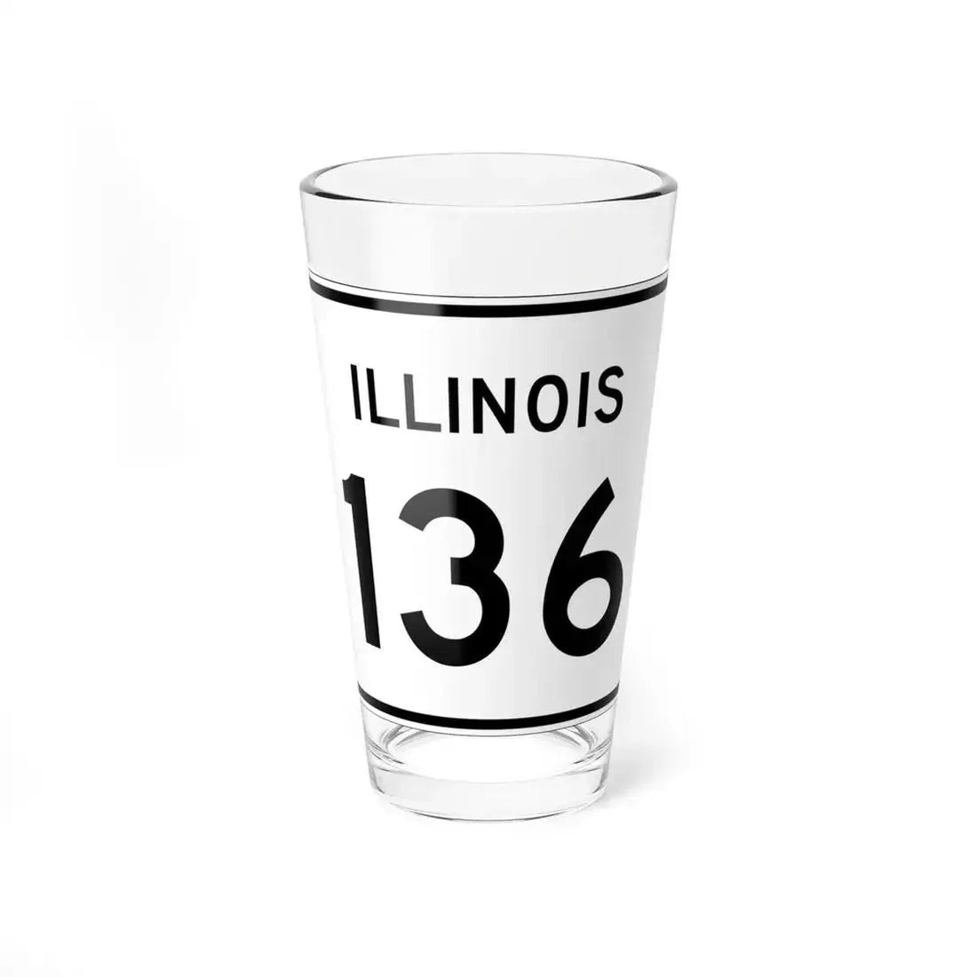 Illinois 136 (Illinois) (Road Sign) Pint Glass 16oz 16oz - Go Mug Yourself