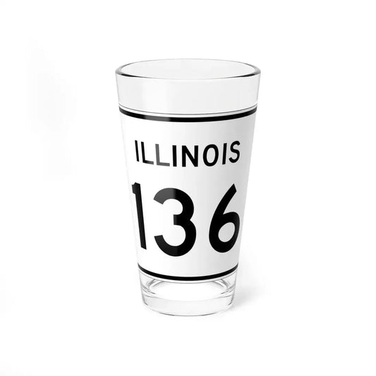 Illinois 136 (Illinois) (Road Sign) Pint Glss 16oz 16oz - Go Mug Yourself