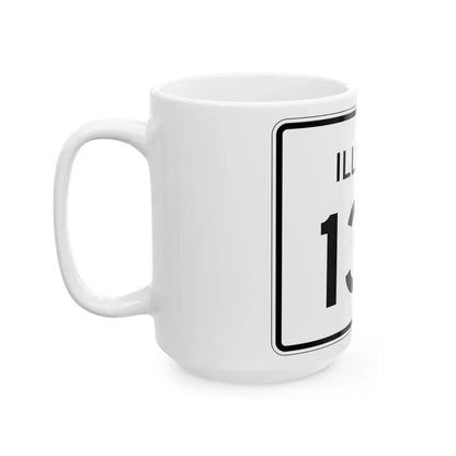 Illinois 136 (Illinois) (Road Sign) White Coffee Mug - Go Mug Yourself