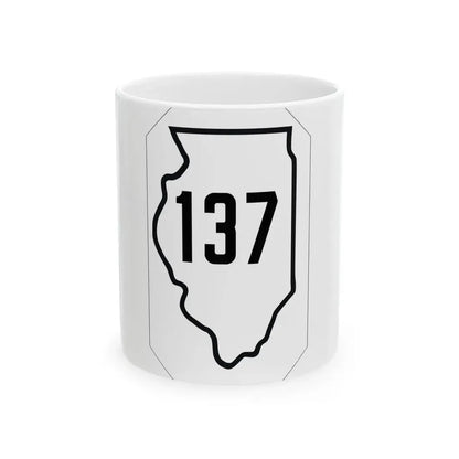 Illinois 137 1926 (Illinois) (Road Sign) White Coffee Mug 11oz - Go Mug Yourself