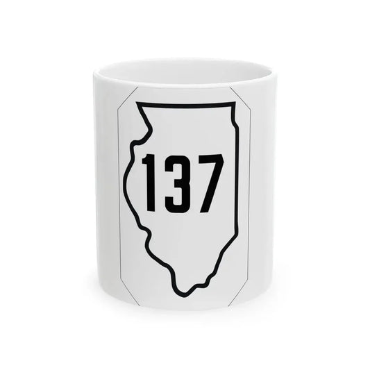 Illinois 137 1926 (Illinois) (Road Sign) White Coffee Mug 11oz - Go Mug Yourself