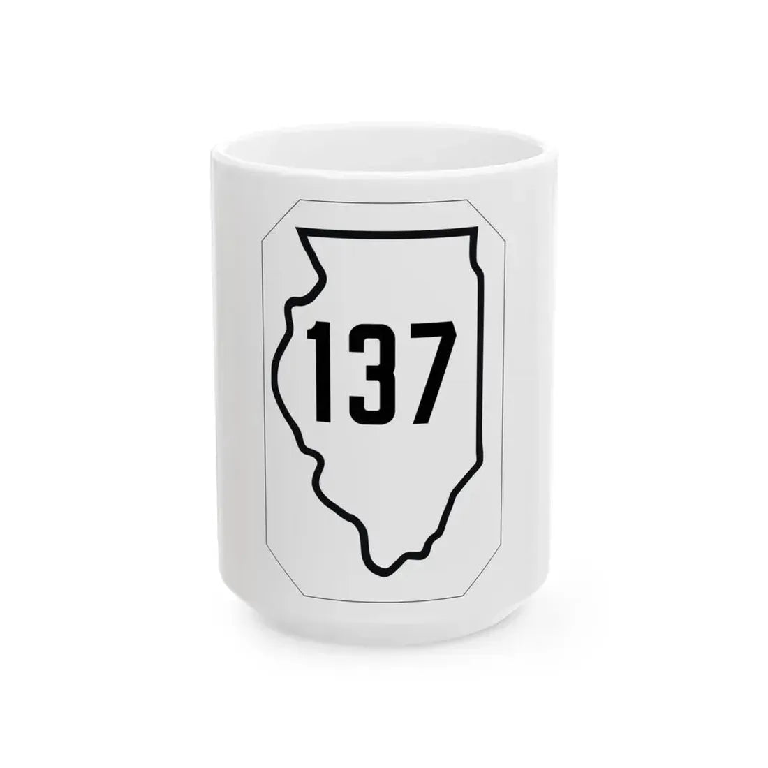 Illinois 137 1926 (Illinois) (Road Sign) White Coffee Mug 15oz - Go Mug Yourself