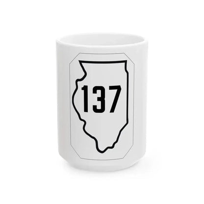 Illinois 137 1926 (Illinois) (Road Sign) White Coffee Mug 15oz - Go Mug Yourself