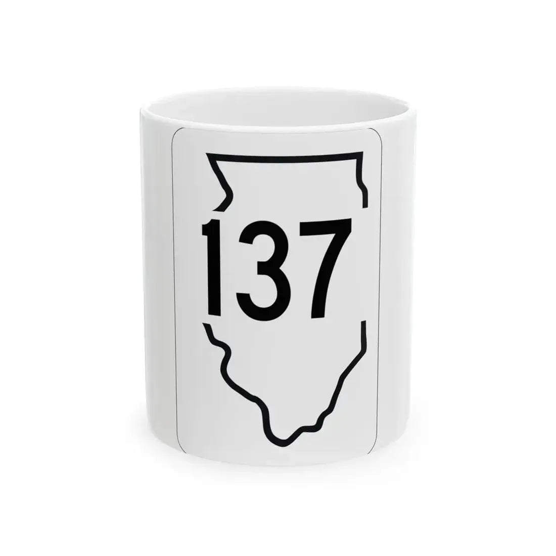 Illinois 137 1950 (Illinois) (Road Sign) White Coffee Mug 11oz - Go Mug Yourself