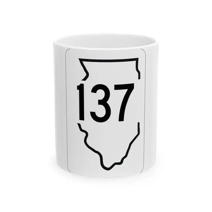 Illinois 137 1950 (Illinois) (Road Sign) White Coffee Mug 11oz - Go Mug Yourself