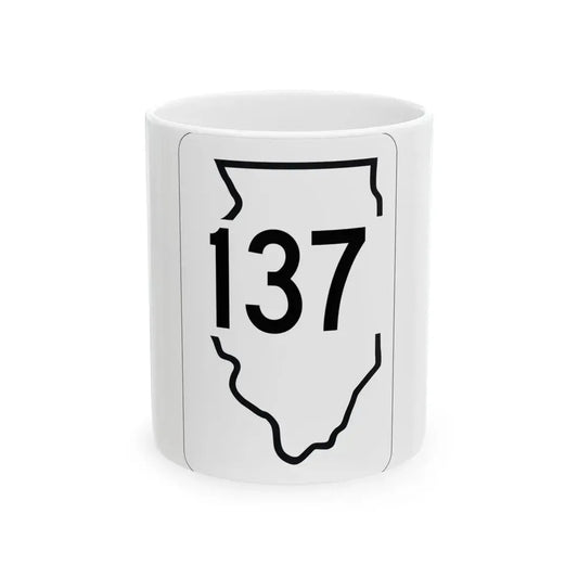 Illinois 137 1950 (Illinois) (Road Sign) White Coffee Mug 11oz - Go Mug Yourself