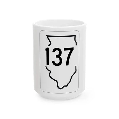 Illinois 137 1950 (Illinois) (Road Sign) White Coffee Mug 15oz - Go Mug Yourself
