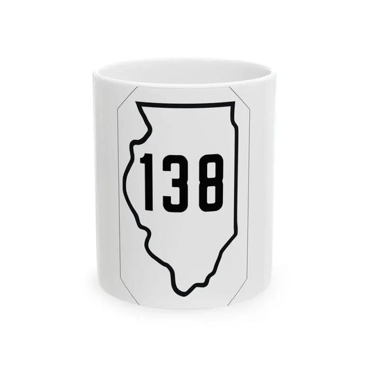 Illinois 138 1926 (Illinois) (Road Sign) White Coffee Mug 11oz - Go Mug Yourself