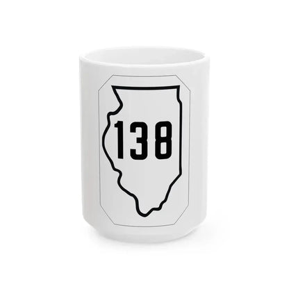Illinois 138 1926 (Illinois) (Road Sign) White Coffee Mug 15oz - Go Mug Yourself