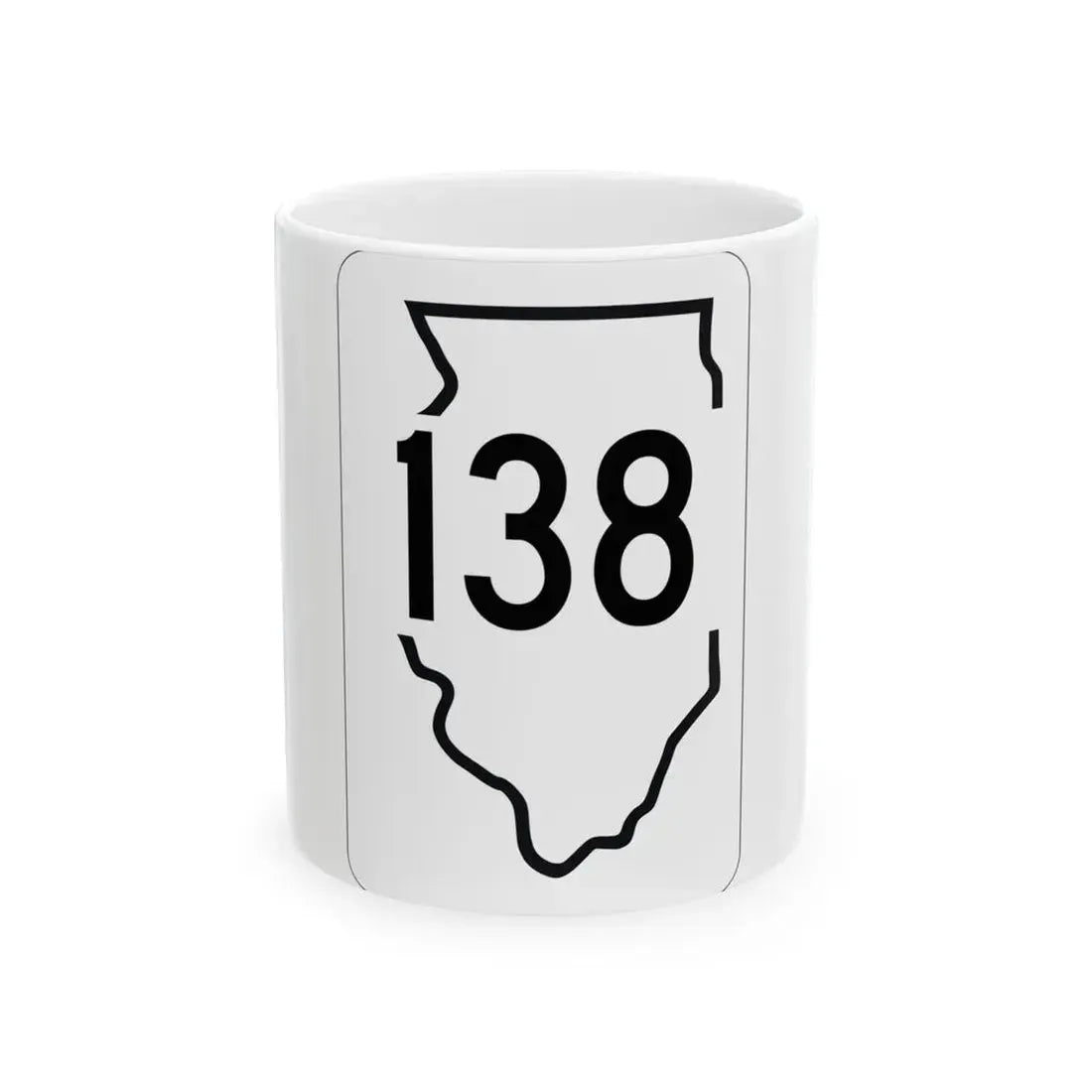 Illinois 138 1950 (Illinois) (Road Sign) White Coffee Mug 11oz - Go Mug Yourself