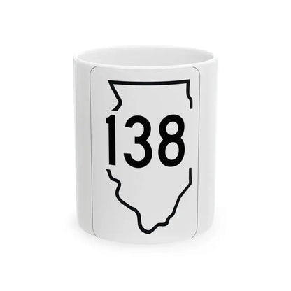 Illinois 138 1950 (Illinois) (Road Sign) White Coffee Mug 11oz - Go Mug Yourself