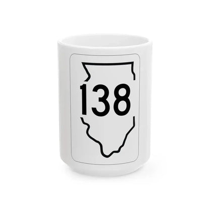 Illinois 138 1950 (Illinois) (Road Sign) White Coffee Mug 15oz - Go Mug Yourself