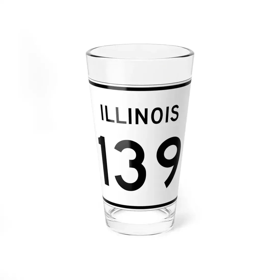 Illinois 139 (Illinois) (Road Sign) Pint Glass 16oz 16oz - Go Mug Yourself