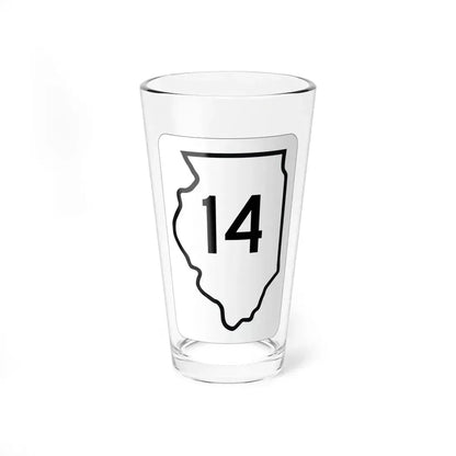 Illinois 14 1950 (Illinois) (Road Sign) Pint Glass 16oz 16oz - Go Mug Yourself